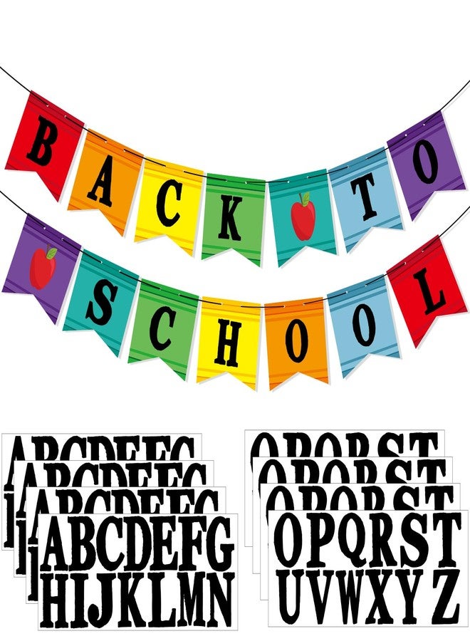 Mooliwe Classroom Decor DIY Banner, Welcome Back to School Party Supply Custom Hanging Bunting Garland Kit with Letters for First Day of School Ambience Celebration Decoration(Colorful,Brush) - Image 1